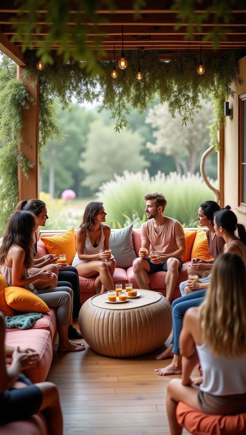 Πιάτα γεμάτα πικάντικα φαγητά και φρέσκα λαχανικά σε ένα τραπέζι, έτοιμα για τους συμμετέχοντες.